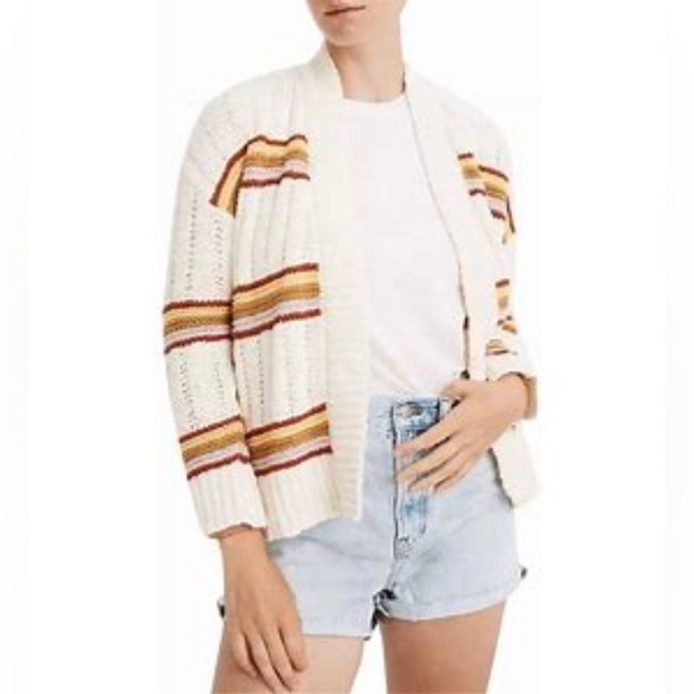 Stripped Cream Cardigan. Size S. Madewell